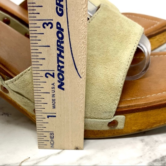 VTG Y2K Victorias Secret Allie Square Toe Wood Platform Clog Sandal 8 Bohemian - Picture 14 of 16